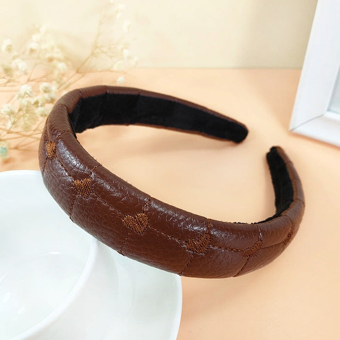 wholesale black pu leather headband JDC-HD-O353 Headband 潮炫 brown Wholesale Jewelry JoyasDeChina Joyas De China