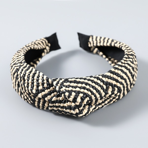 Bulk Jewelry Wholesale black rattan woven knotted hair hoop JDC-HD-CL018 Wholesale factory from China YIWU China