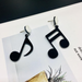 Bulk Jewelry Wholesale black resin octry note asymmetric earrings JDC-ES-RL059 Wholesale factory from China YIWU China