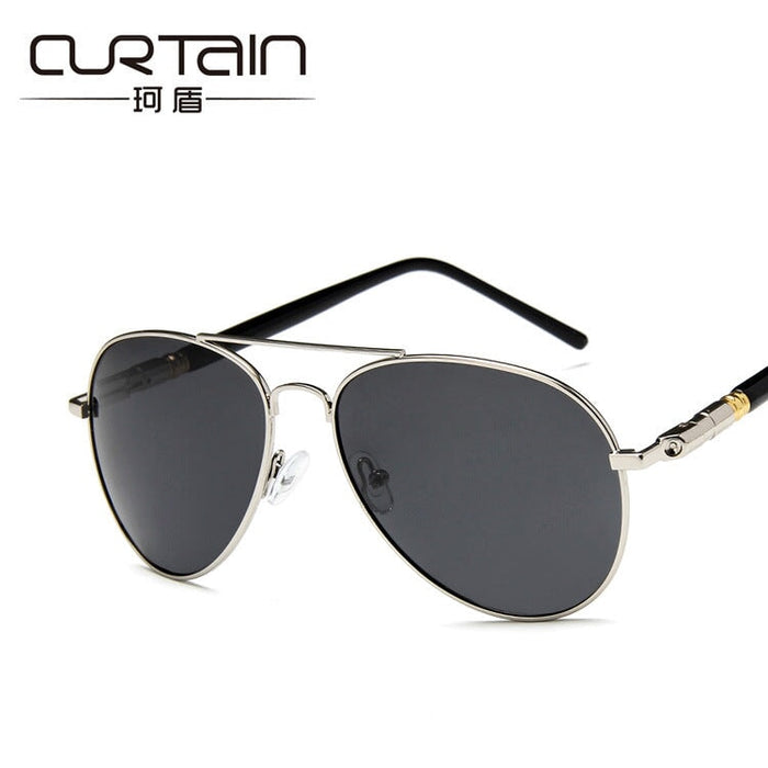 Wholesale black resin sunglasses for men JDC-SG-KD122 Sunglasses 珂盾 Silver frame ash sheet Wholesale Jewelry JoyasDeChina Joyas De China