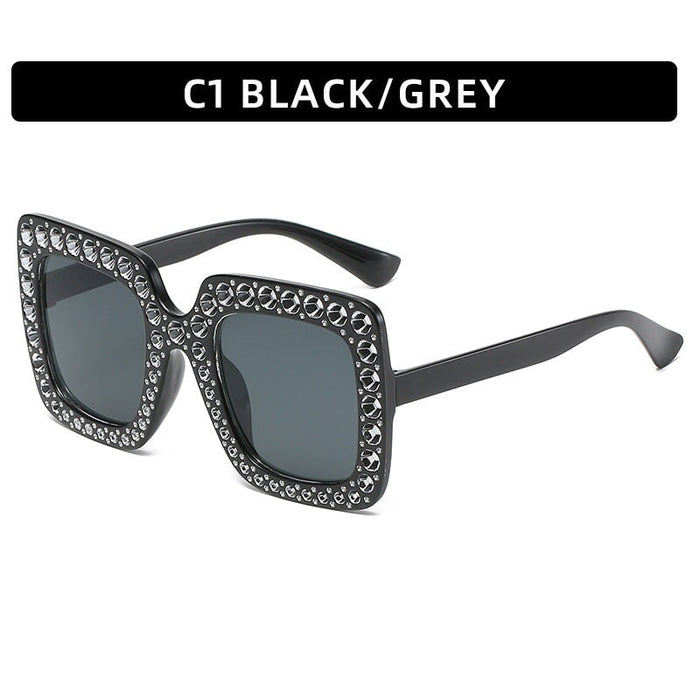 Wholesale black rhinestone sunglasses JDC-SG-XIa006 Sunglasses 锡安 C1 As shown Wholesale Jewelry JoyasDeChina Joyas De China