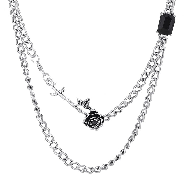 Wholesale Black Rose Set zircon necklace female JDC-NE-D014 necklaces 晴雯 Wholesale Jewelry JoyasDeChina Joyas De China