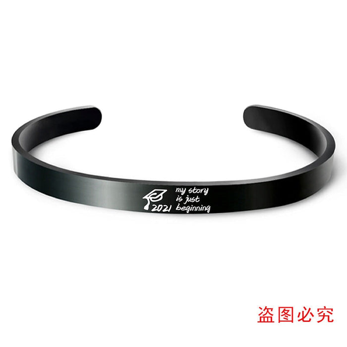 Wholesale Black Stainless Steel Graduation Season Bracelet JDC-BT-GangGu004 Bracelet 钢古 Wholesale Jewelry JoyasDeChina Joyas De China