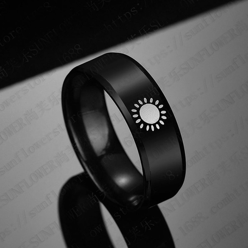 Wholesale black stainless steel ring JDC-RS-RXSFL003 Rings 尚芙乐 Wholesale Jewelry JoyasDeChina Joyas De China