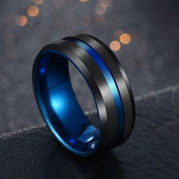 Bulk Jewelry Wholesale black stainless steel titanium steel groove ring JDC-RS-RXSFL001 Wholesale factory from China YIWU China