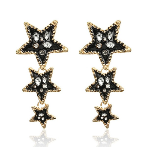 Wholesale black star-shaped alloy earrings JDC-ES-b090 Earrings JoyasDeChina Wholesale Jewelry JoyasDeChina Joyas De China
