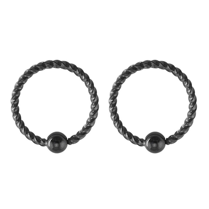 Wholesale black titanium nose ring piercing jewelry MOQ≥2 JDC-ES-Chengy008 Piercings 辰亚 Black - 6mm (moq2) Wholesale Jewelry JoyasDeChina Joyas De China