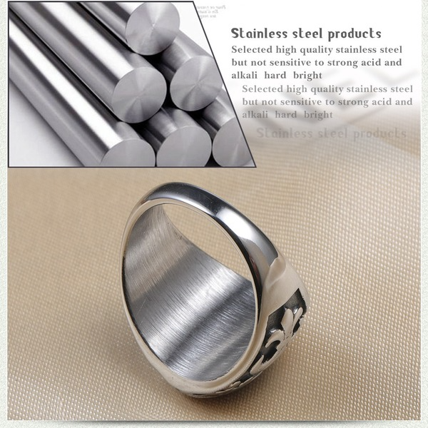 Bulk Jewelry Wholesale black titanium steel cross flower ring JDC-MRS-BS004 Wholesale factory from China YIWU China