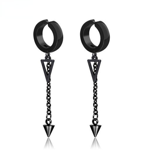 Bulk Jewelry Wholesale black titanium steel men's earrings JDC-MES-BS004 Wholesale factory from China YIWU China