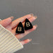 Wholesale black triangle fabric Earrings JDC-ES-BY054 Earrings 宝钰 Wholesale Jewelry JoyasDeChina Joyas De China