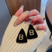 Wholesale black triangle fabric Earrings JDC-ES-BY054 Earrings 宝钰 Wholesale Jewelry JoyasDeChina Joyas De China