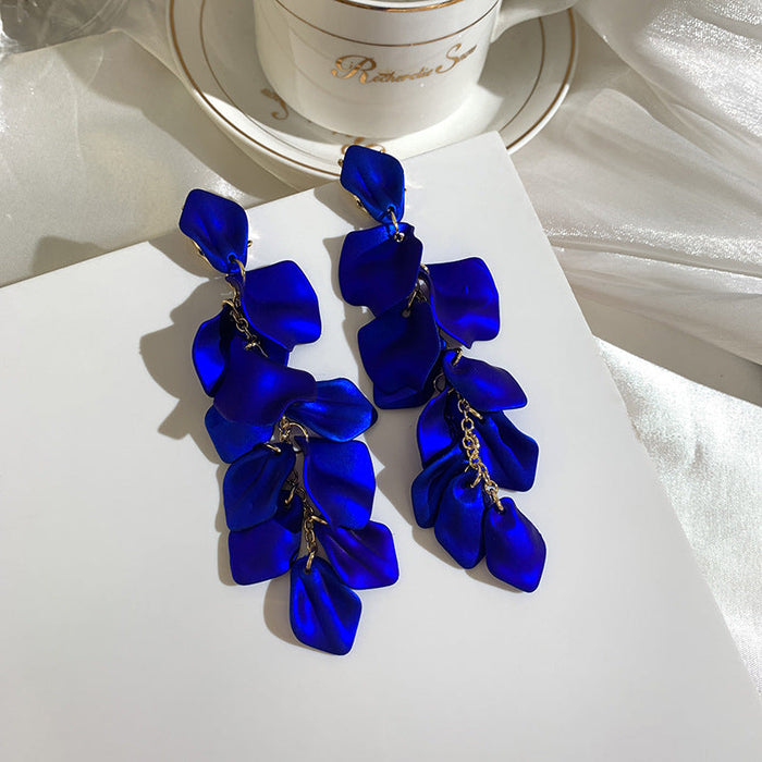 Wholesale blue acrylic rose petal Earrings JDC-ES-BY040 Earrings 宝钰 1 Wholesale Jewelry JoyasDeChina Joyas De China