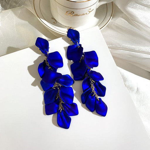 Wholesale blue acrylic rose petal Earrings JDC-ES-BY040 Earrings 宝钰 Wholesale Jewelry JoyasDeChina Joyas De China