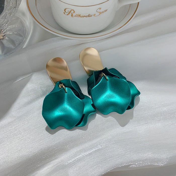Wholesale blue acrylic rose petal Earrings JDC-ES-BY040 Earrings 宝钰 4 Wholesale Jewelry JoyasDeChina Joyas De China