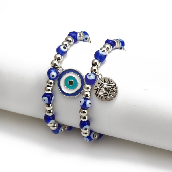 Bulk Jewelry Wholesale blue alloy blue eye evil eye beaded bracelet JDC-BT-BD001 Wholesale factory from China YIWU China