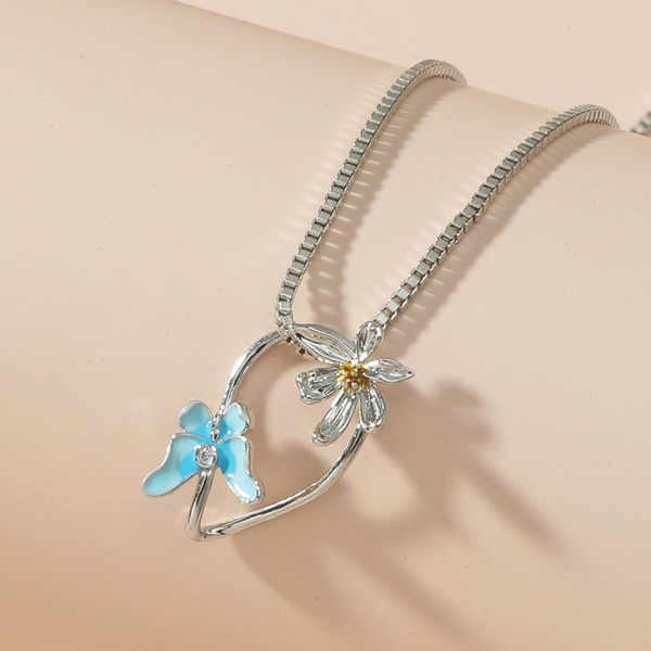 Wholesale blue alloy butterfly necklace JDC-NE-D742 Necklaces JoyasDeChina Wholesale Jewelry JoyasDeChina Joyas De China