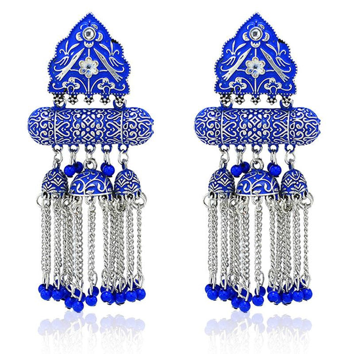 Wholesale blue alloy Indian romantic Su earrings JDC-ES-R23 earrings JoyasDeChina As shown in the figure Wholesale Jewelry JoyasDeChina Joyas De China