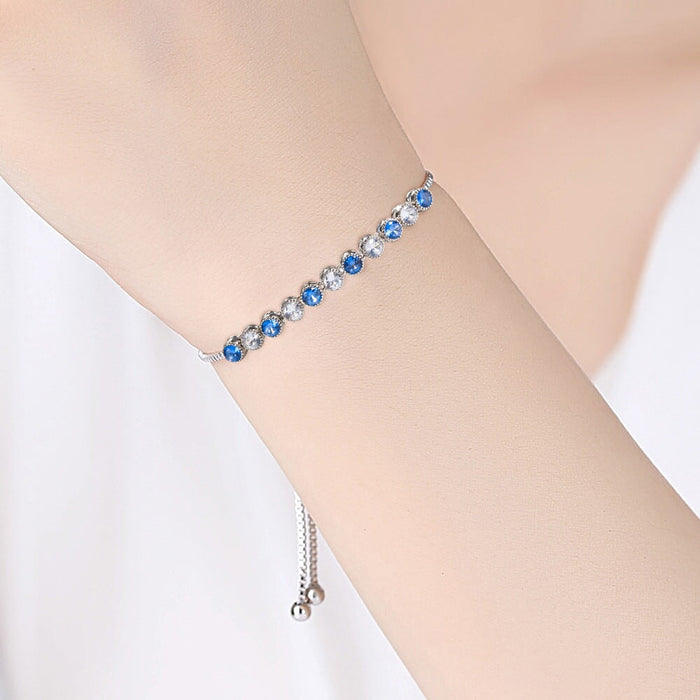 Wholesale Blue And White Circle Copper Zircon Bracelet JDC-BT-MiMeng017 Bracelet 米萌 Wholesale Jewelry JoyasDeChina Joyas De China