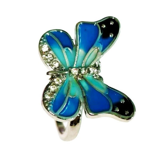 Wholesale Blue Butterfly Alloy Rings JDC-RS-WN088 Rings 薇妮 Wholesale Jewelry JoyasDeChina Joyas De China