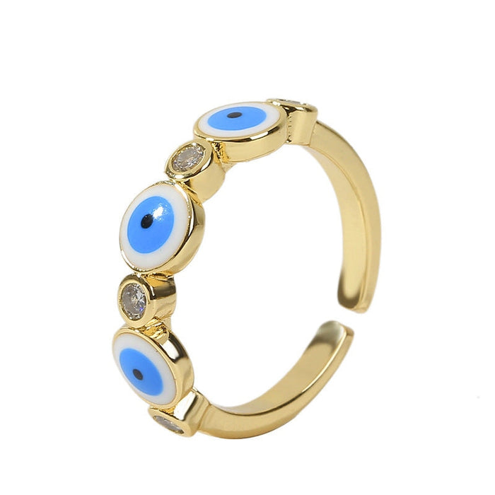 Wholesale blue copper drip oil eye ring women JDC-RS-Yuet016 Rings 越腾 blue Adjustable opening Wholesale Jewelry JoyasDeChina Joyas De China