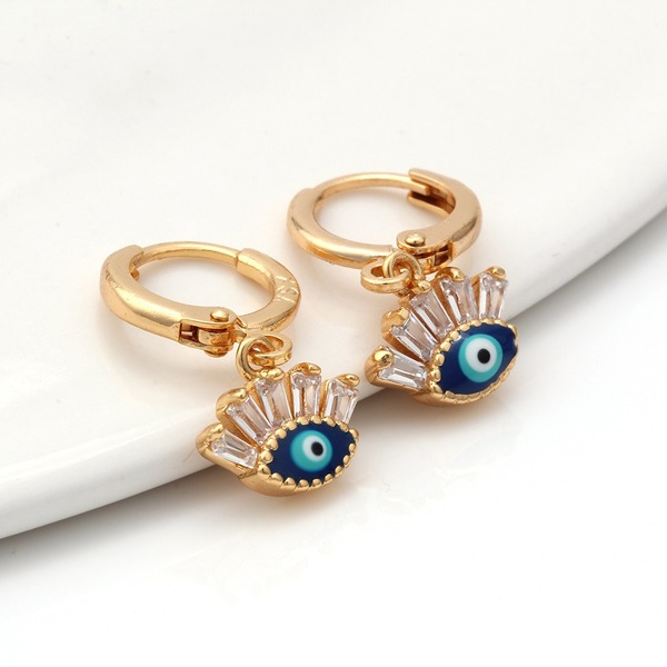 Bulk Jewelry Wholesale blue copper European and American evil's Eye Stud JDC-ES-BD001 Wholesale factory from China YIWU China