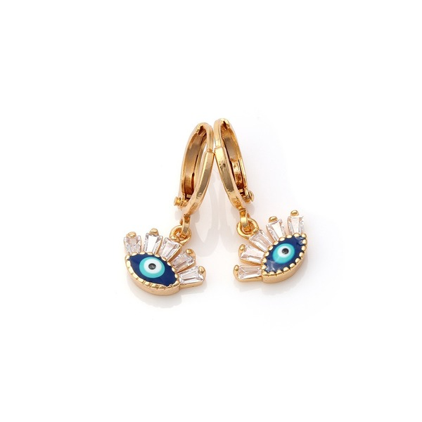 Bulk Jewelry Wholesale blue copper European and American evil's Eye Stud JDC-ES-BD001 Wholesale factory from China YIWU China