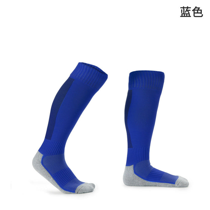 Wholesale blue cotton fiber football socks JDC-SK-LZL047 Sock 两只狼 Blue Children aged 8-14 Wholesale Jewelry JoyasDeChina Joyas De China