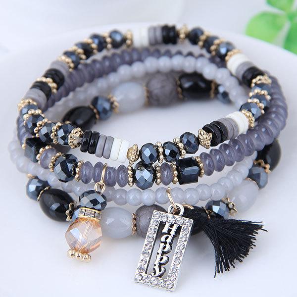 Bulk Jewelry Wholesale blue crystal beads multi-layer bracelet JDC-BT-RXWY011 Wholesale factory from China YIWU China
