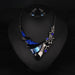 Wholesale blue crystal earrings necklace set JDC-ST-Qianm008 Suit 千漠 Wholesale Jewelry JoyasDeChina Joyas De China