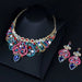 Wholesale blue crystal necklace earrings set MOQ≥2 JDC-ST-Qianm004 Suit 千漠 Wholesale Jewelry JoyasDeChina Joyas De China