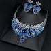 Wholesale blue crystal necklace earrings set MOQ≥2 JDC-ST-Qianm004 Suit 千漠 BlueMOQ2 Wholesale Jewelry JoyasDeChina Joyas De China