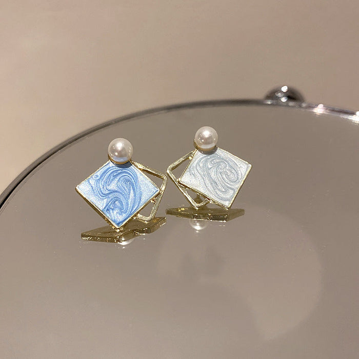 Wholesale blue diamond alloy earrings JDC-ES-BY-027 Earrings 宝钰 1 Wholesale Jewelry JoyasDeChina Joyas De China
