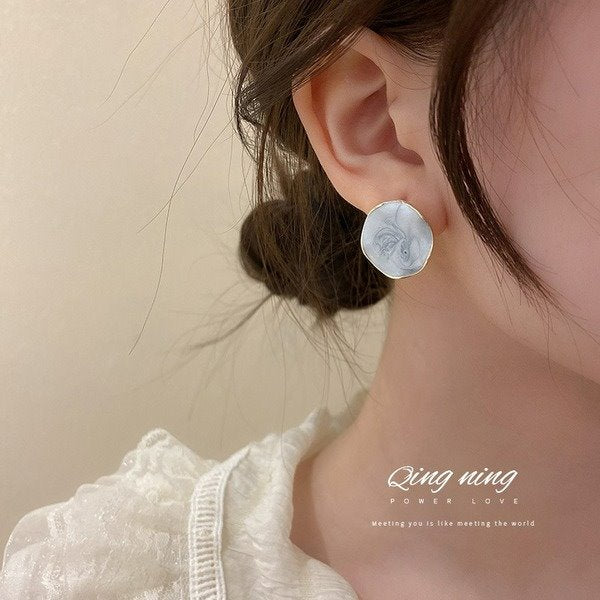 Wholesale blue diamond alloy earrings JDC-ES-BY-027 Earrings 宝钰 Wholesale Jewelry JoyasDeChina Joyas De China