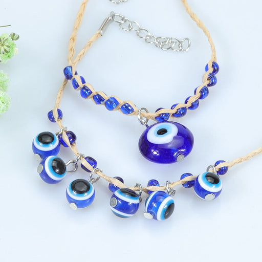 Wholesale blue eye lucky grass knit bracelet JDC-BT-Yiye012 Bracelet 益烨 Wholesale Jewelry JoyasDeChina Joyas De China