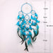 Wholesale blue feather woven polyester thread Dreamcatcher JDC-DC-LZ005 Dreamcatcher JoyasDeChina Blue black beads Wholesale Jewelry JoyasDeChina Joyas De China