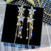 Wholesale blue five pointed star alloy earrings JDC-ES-BY056 Earrings 宝钰 1 Wholesale Jewelry JoyasDeChina Joyas De China