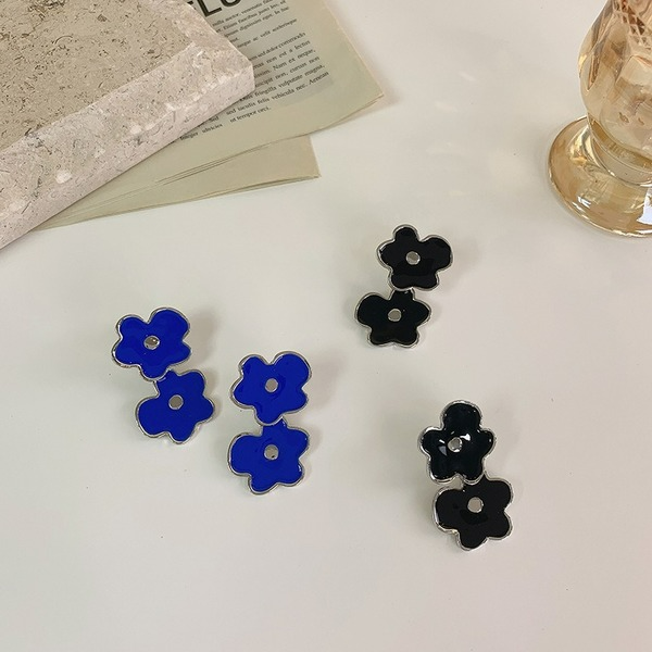 Wholesale Blue Flower Earrings JDC-ES-MS190 Earrings JoyasDeChina Wholesale Jewelry JoyasDeChina Joyas De China