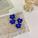Wholesale Blue Flower Earrings JDC-ES-MS190 Earrings JoyasDeChina A blue Wholesale Jewelry JoyasDeChina Joyas De China