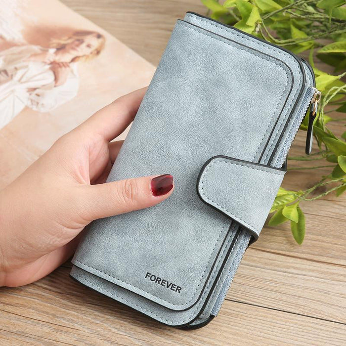 Bulk Jewelry Wholesale blue frosted PU leather long wallet JDC-WT-lx001 Wholesale factory from China YIWU China