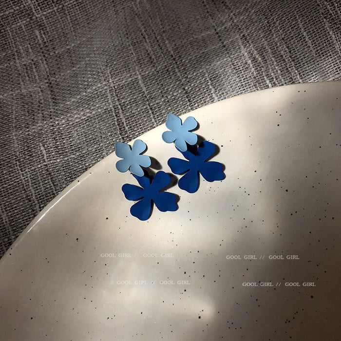 Wholesale blue love alloy earrings JDC-ES-BY015 Earrings 宝钰 2 Wholesale Jewelry JoyasDeChina Joyas De China
