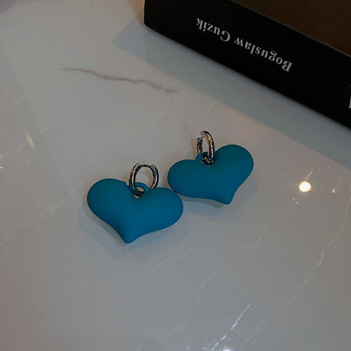 Wholesale blue love alloy earrings JDC-ES-BY015 Earrings 宝钰 7 Wholesale Jewelry JoyasDeChina Joyas De China