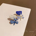 Wholesale blue love alloy earrings JDC-ES-BY015 Earrings 宝钰 8 Wholesale Jewelry JoyasDeChina Joyas De China