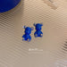 Wholesale blue love wool ball earrings JDC-ES-BY038 Earrings 宝钰 10 Wholesale Jewelry JoyasDeChina Joyas De China