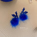 Wholesale blue love wool ball earrings JDC-ES-BY038 Earrings 宝钰 3 Wholesale Jewelry JoyasDeChina Joyas De China
