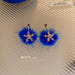 Wholesale blue love wool ball earrings JDC-ES-BY038 Earrings 宝钰 4 Wholesale Jewelry JoyasDeChina Joyas De China