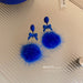 Wholesale blue love wool ball earrings JDC-ES-BY038 Earrings 宝钰 6 Wholesale Jewelry JoyasDeChina Joyas De China