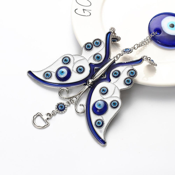 Bulk Jewelry Wholesale blue metal butterfly key fob evil's Eye JDC-KC-BD005 Wholesale factory from China YIWU China