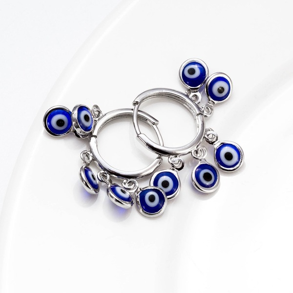 Bulk Jewelry Wholesale blue metal evil's eye ear ring JDC-ES-BD005 Wholesale factory from China YIWU China