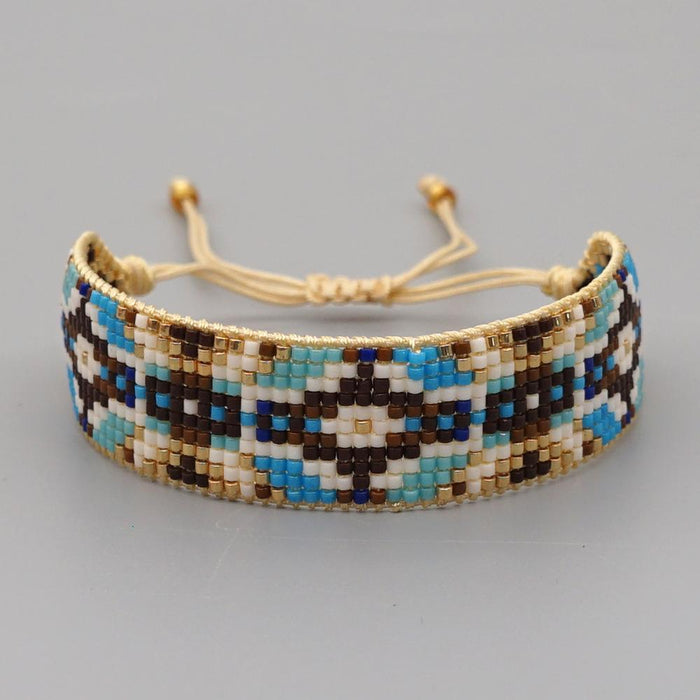 Bulk Jewelry Wholesale blue Miyuki beads geometric devil's eye bracelet JDC-gbh416 Wholesale factory from China YIWU China