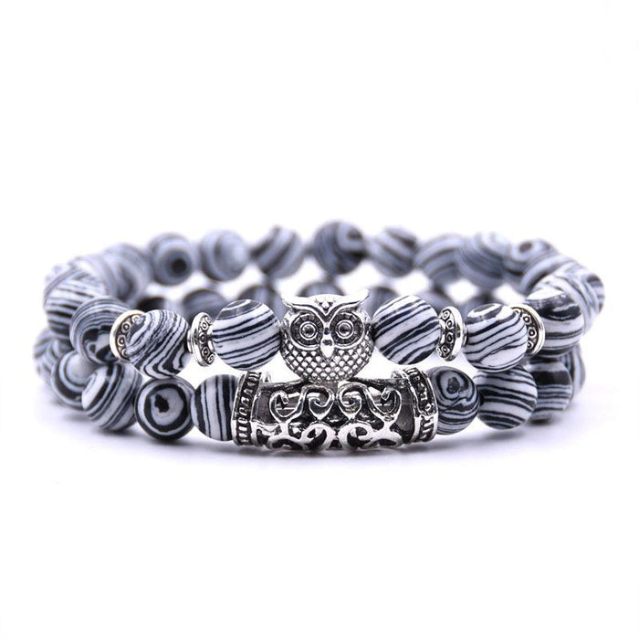Bulk Jewelry Wholesale blue natural stone owl tiger eye bracelet JDC-BT-JH004 Wholesale factory from China YIWU China